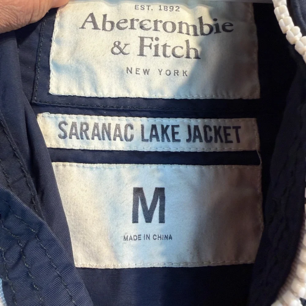 Abercrombie & Fitch Navy Lightweight Zip-Up Jacket with Contrast Trim